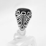 انگشتر عقیق مشکی نقره مردانه طرح اشکان - Image 3