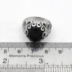 انگشتر عقیق مشکی نقره مردانه طرح اشکان - Image 4