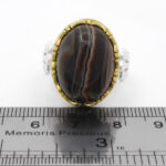 انگشتر دور طلایی عقیق باباقوری نقره مردانه طرح رامک - Image 2