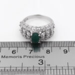 انگشتر عقیق سبز نقره زنانه طرح باران - Image 2