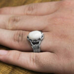 انگشتر عقیق باباقوری نقره مردانه طرح بهزاد - Image 4