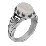 انگشتر عقیق باباقوری نقره مردانه طرح بهزاد