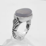 انگشتر عقیق کبود یمنی نقره مردانه طرح بیژن - Image 4