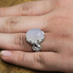 انگشتر عقیق کبود یمنی نقره مردانه و زنانه طرح پدارم - Image 2