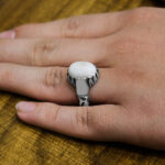 انگشتر عقیق باباقوری نقره مردانه طرح سادیار - Image 3