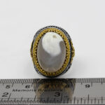 انگشتر دور طلایی عقیق باباقوری نقره مردانه طرح جابر - Image 3