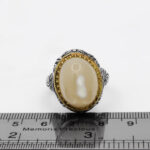 انگشتر دور طلایی عقیق باباقوری نقره مردانه طرح جاهد - Image 3