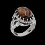 انگشتر عقیق باباقوری نقره مردانه طرح جلال