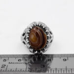 انگشتر عقیق باباقوری نقره مردانه طرح جلال - Image 3