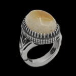 انگشتر عقیق باباقوری نقره مردانه طرح جهانگیر - Image 5