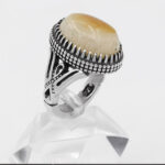 انگشتر عقیق باباقوری نقره مردانه طرح جهانگیر - Image 4