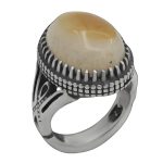 انگشتر عقیق باباقوری نقره مردانه طرح جهانگیر