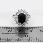 انگشتر عقیق مشکی نقره زنانه طرح سپیدناز - Image 2