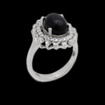 انگشتر عقیق مشکی نقره زنانه طرح سپیدناز - Image 4