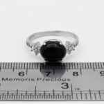 انگشتر عقیق مشکی نقره زنانه طرح ستا - Image 2