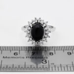 انگشتر عقیق مشکی نقره زنانه طرح ستاره - Image 3