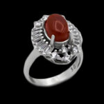 انگشتر عقیق سرخ نقره زنانه طرح شادرو - Image 4