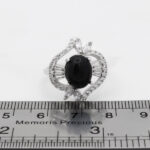 انگشتر عقیق مشکی نقره زنانه طرح ساحل - Image 2