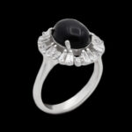 انگشتر عقیق مشکی نقره زنانه طرح سارا - Image 4