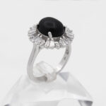 انگشتر عقیق مشکی نقره زنانه طرح سارا - Image 2