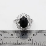 انگشتر عقیق مشکی نقره زنانه طرح سارا - Image 3