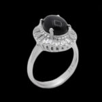 انگشتر عقیق مشکی نقره زنانه طرح سارای - Image 4