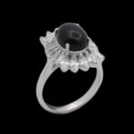 انگشتر عقیق مشکی نقره زنانه طرح ساره - Image 4