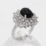 انگشتر عقیق مشکی نقره زنانه طرح سارینا - Image 2