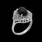 انگشتر عقیق مشکی نقره زنانه طرح ساریه - Image 4