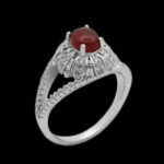 انگشتر عقیق سرخ نقره زنانه طرح سایان - Image 4