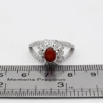 انگشتر عقیق سرخ نقره زنانه طرح سایان - Image 3