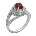 انگشتر عقیق سرخ نقره زنانه طرح سایان