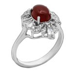 انگشتر عقیق سرخ نقره زنانه طرح سپینود ۲