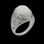 انگشتر عقیق باباقوری نقره زنانه و مردانه طرح شایا - Image 5