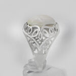 انگشتر عقیق باباقوری نقره زنانه و مردانه طرح شایا - Image 2