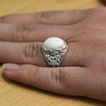 انگشتر عقیق باباقوری نقره زنانه و مردانه طرح شایا - Image 4