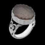 انگشتر عقیق کبود یمنی نقره مردانه طرح یا اباصالح المهدی