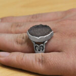 انگشتر عقیق کبود یمنی نقره مردانه طرح یا اباصالح المهدی - Image 4