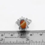 انگشتر عقیق سلیمانی نقره زنانه طرح شادی - Image 3