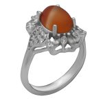 انگشتر عقیق سلیمانی نقره زنانه طرح شادی