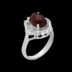 انگشتر عقیق سلیمانی نقره زنانه طرح شادیا - Image 4