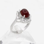 انگشتر عقیق سلیمانی نقره زنانه طرح شادیا - Image 2