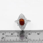 انگشتر عقیق سلیمانی نقره زنانه طرح شالیز - Image 3