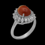 انگشتر عقیق سلیمانی نقره زنانه طرح شامان - Image 4