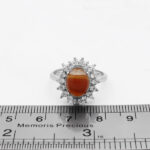 انگشتر عقیق سلیمانی نقره زنانه طرح شامان - Image 3