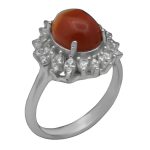 انگشتر عقیق سلیمانی نقره زنانه طرح شامان