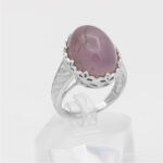 انگشتر عقیق کبود نقره مردانه و زنانه طرح متین - Image 3