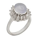 انگشتر عقیق کبود یمنی نقره زنانه طرح صبورا