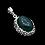 گردنبند عقیق سبز نقره زنانه طرح حوا - Image 4