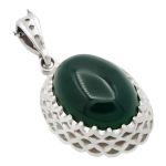 گردنبند عقیق سبز نقره زنانه طرح حوا